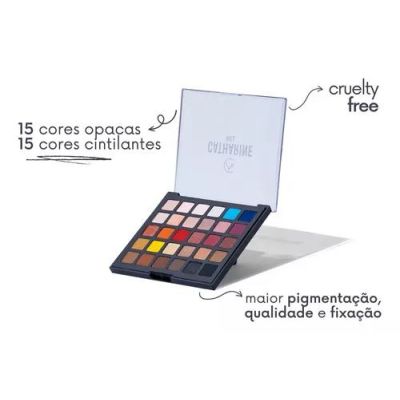 Paleta de Sombras 30 Cores Alta Pigmentação - Catharine Hill