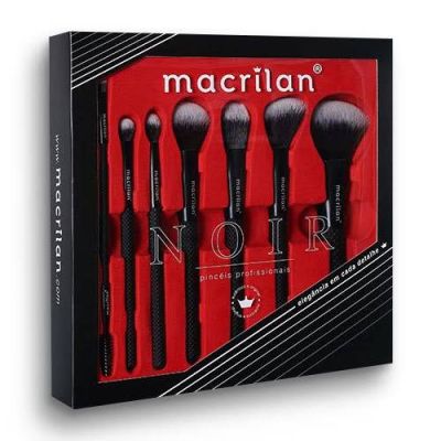 Kit com 7 Pincéis para Maquiagem Noir  - Macrilan 