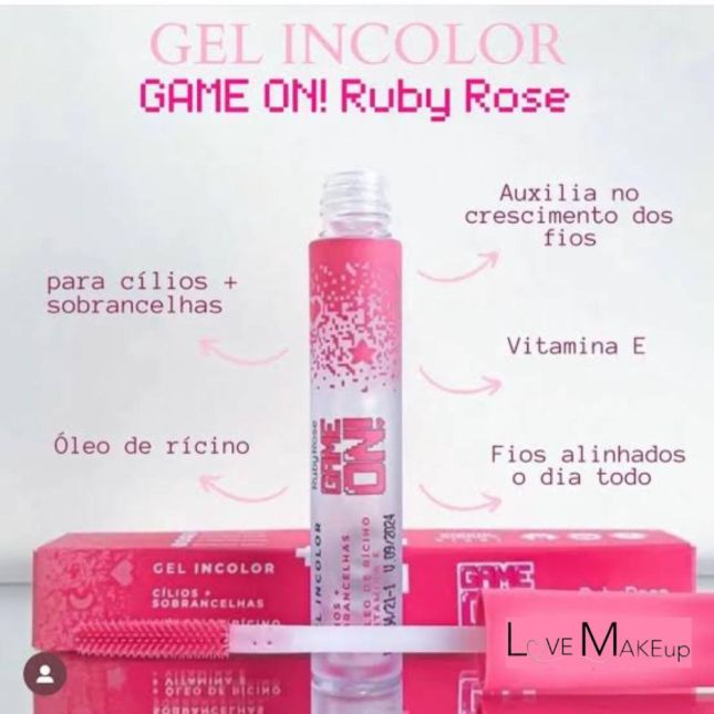 Gel para Cílios e Sobrancelhas Game On! Incolor - Ruby Rose