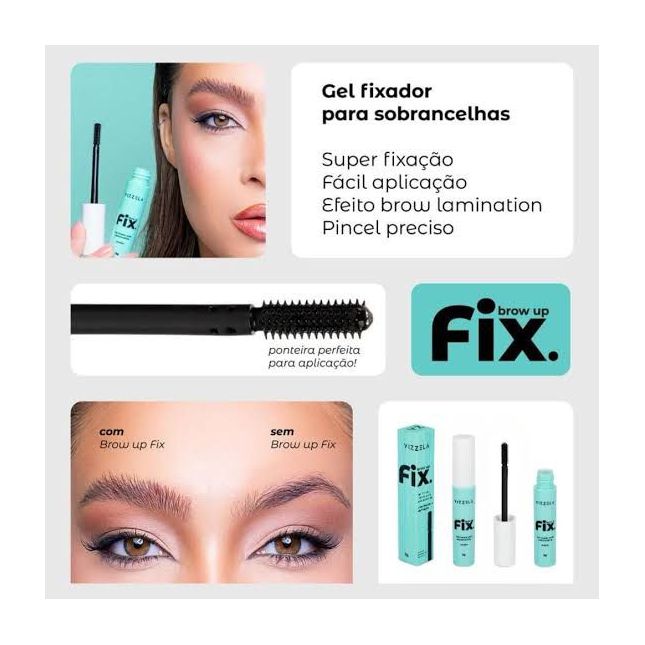 Gel Fixador para Sobrancelhas Brow Up Fix - Vizzela