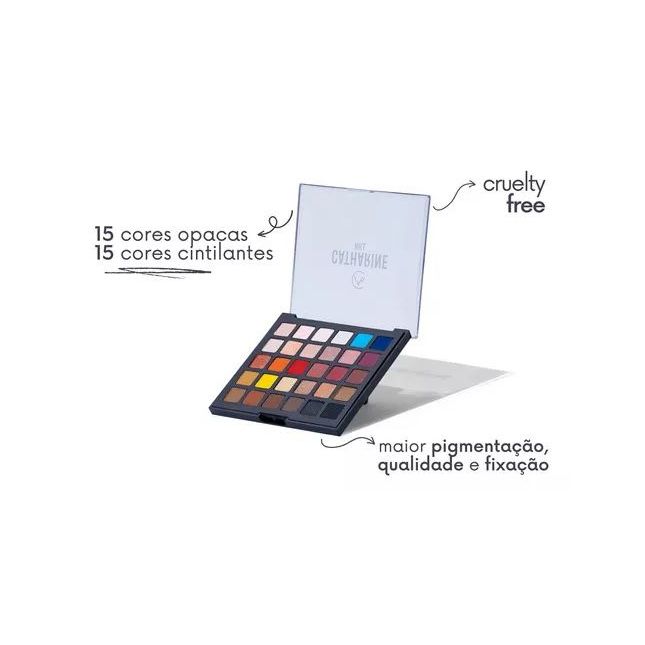 Paleta de Sombras 30 Cores Alta Pigmentação - Catharine Hill