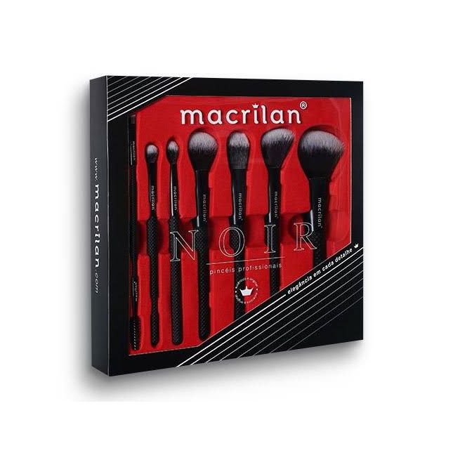 Kit com 7 Pincéis para Maquiagem Noir  - Macrilan 